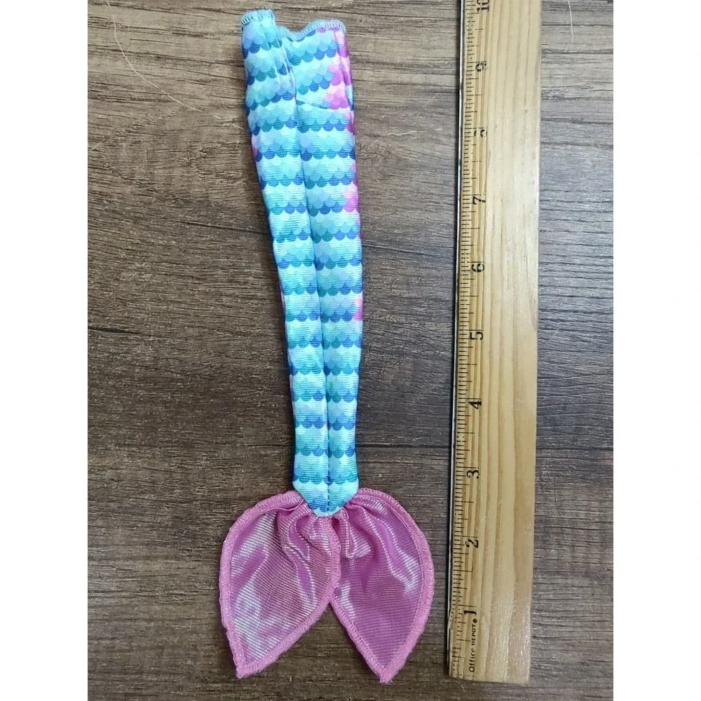 BARBIE MERMAID TAIL PINK BLUE SCALES NO FEET HOLE FASHIONDOLL CLOTHES Costume